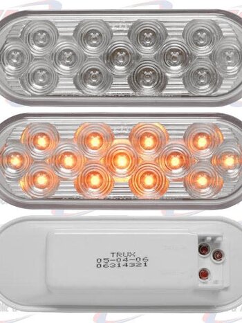 OVAL LIGHT 13 LED AMBER CLEAR MIRROR BACK