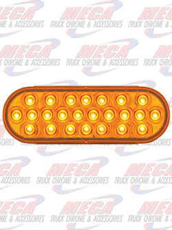 OVAL PEARL AMBER 24 LED LIGHT, AMBER LENS