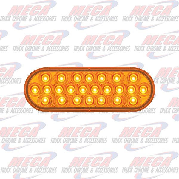 OVAL PEARL AMBER 24 LED LIGHT, AMBER LENS