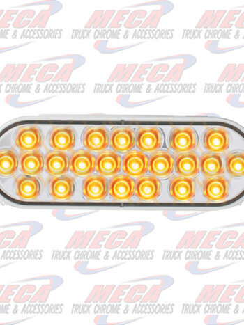OVAL PEARL AMBER 24 LED LIGHT, CLEAR LENS - USED FOR BB LIGHTS LTS