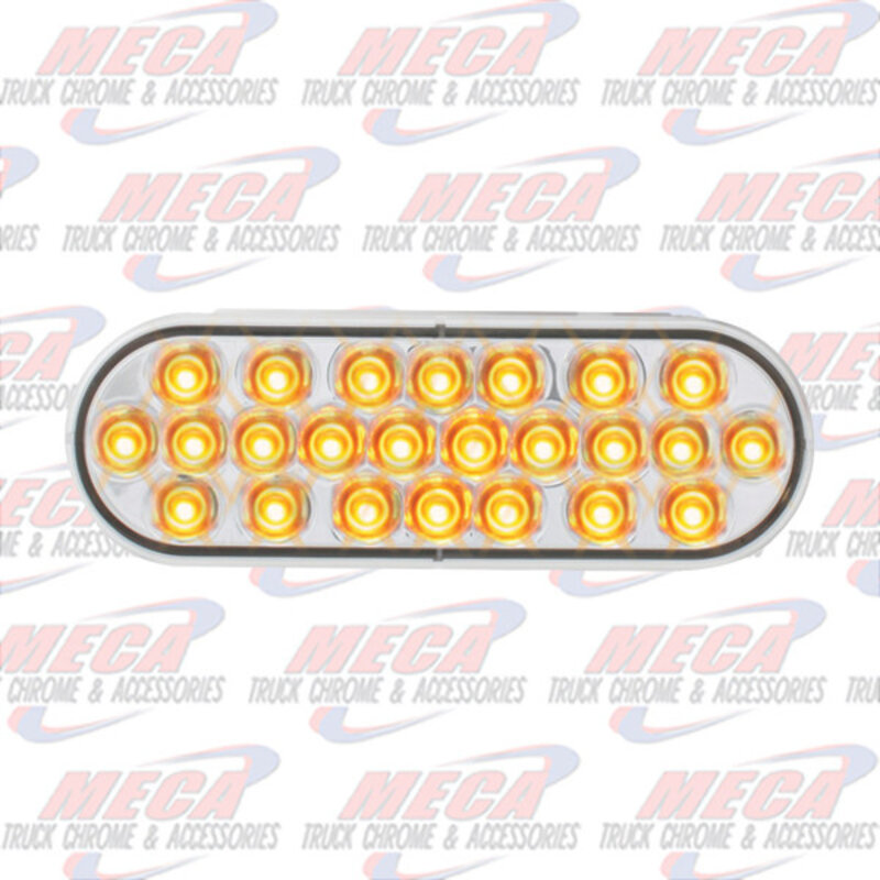 OVAL PEARL AMBER 24 LED LIGHT, CLEAR LENS - USED FOR BB LIGHTS LTS