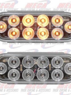 OVAL LIGHT 10 LED MEGA AMBER CLEAR