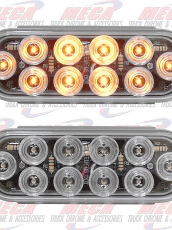 OVAL LIGHT 10 LED MEGA AMBER CLEAR