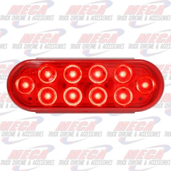 OVAL LIGHT 10 LED MEGA RED RED