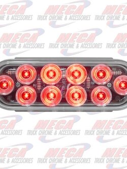 OVAL LIGHT 10 LED MEGA RED CLEAR