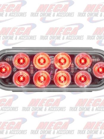 OVAL LIGHT 10 LED MEGA RED CLEAR