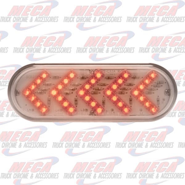 LIGHT OVAL SEQUENTIAL LED ARROW LED CLEAR RED