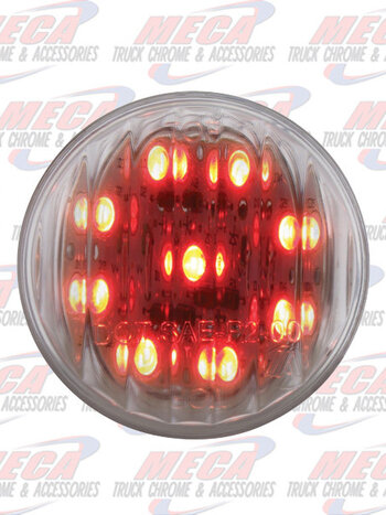 2'' LED RED CLEAR 9 DIODES MARKER LIGHT RIBBED