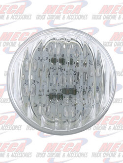 2" LED AMBER CLEAR 9 DIODES MARKER LIGHT RIBBED UP