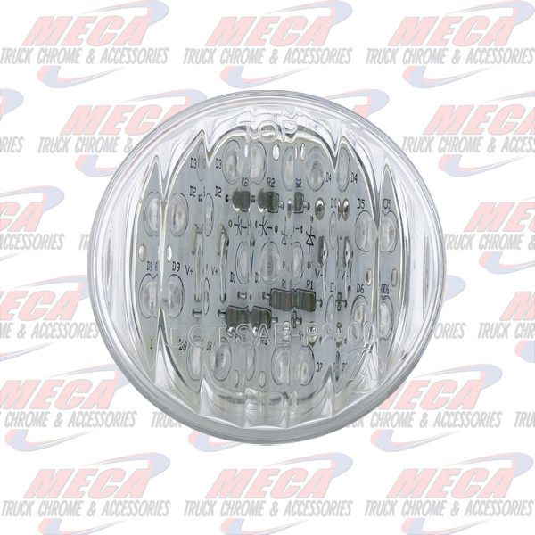 2" LED AMBER CLEAR 9 DIODES MARKER LIGHT RIBBED UP