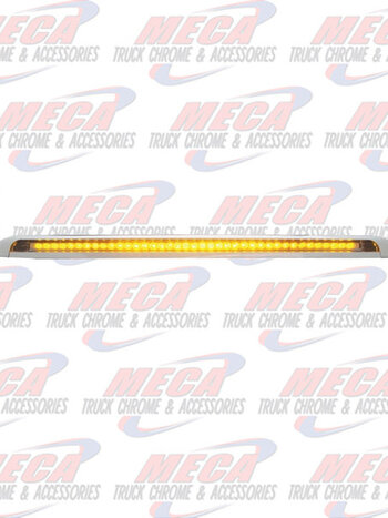 STRIP LIGHT 16" 39 AMBER LED CHROME PLASTIC
