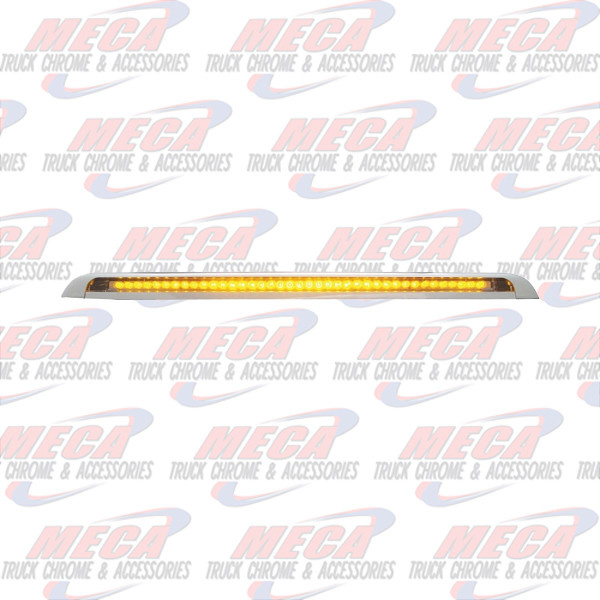 STRIP LIGHT 16" 39 AMBER LED CHROME PLASTIC