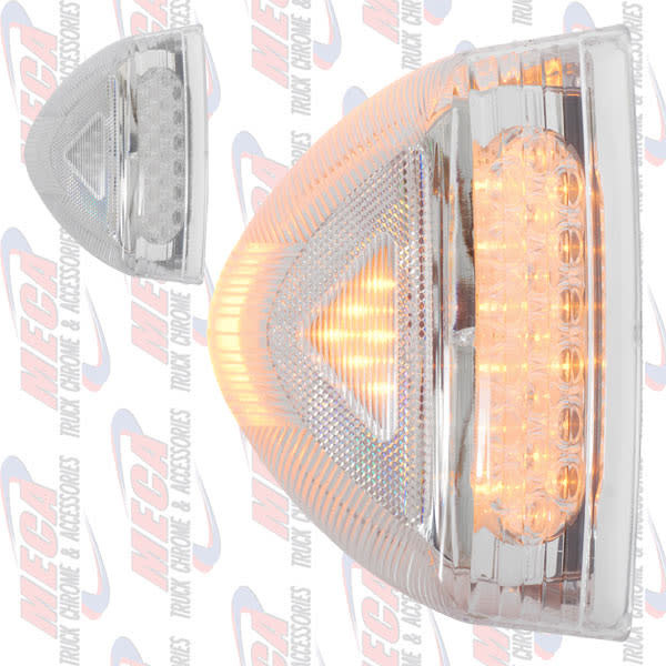 TURN SIG LED CLR AMB PB W CHOME BEZEL FOR DUAL HDL