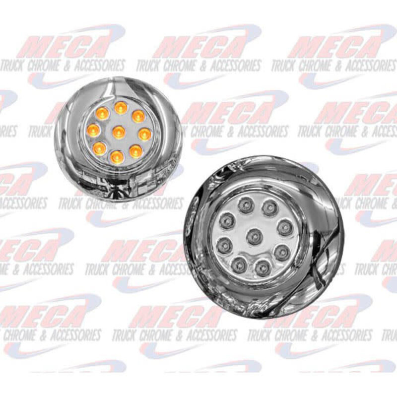 2'' LED AMBER CHROME CLEARANCE MARKER LIGHT W/FLANG