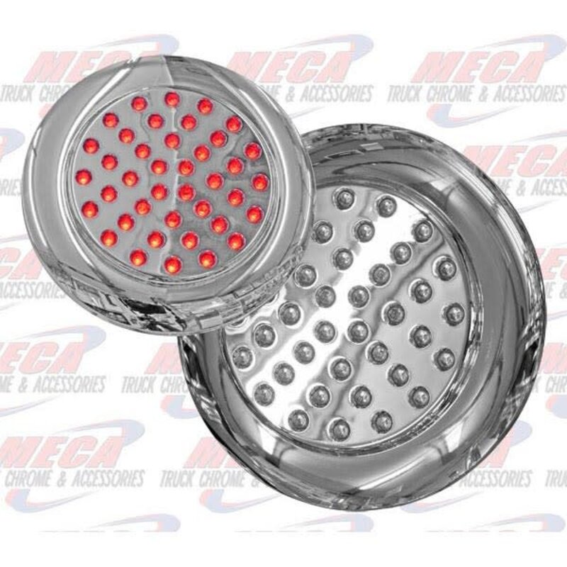 4'' CHROME LED RED W/ FLANGE