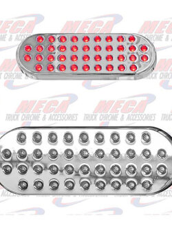 OVAL CHROME LED RED