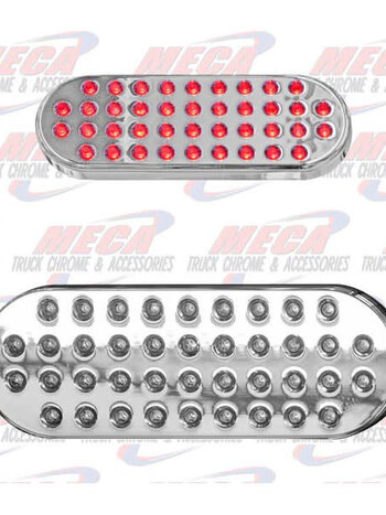 OVAL CHROME LED RED