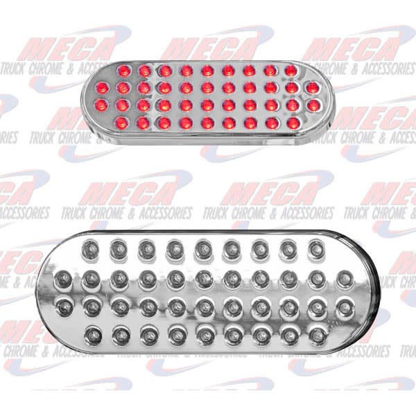 OVAL CHROME LED RED