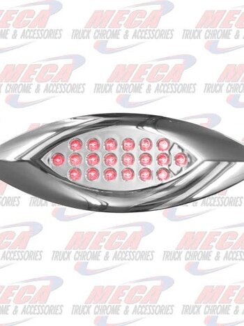 SIDE MARKER LT CHROME LED RED NEW SERIES
