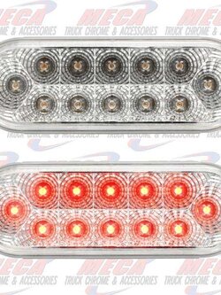 LED CLEAR RED OVAL W/ REFLECTORS