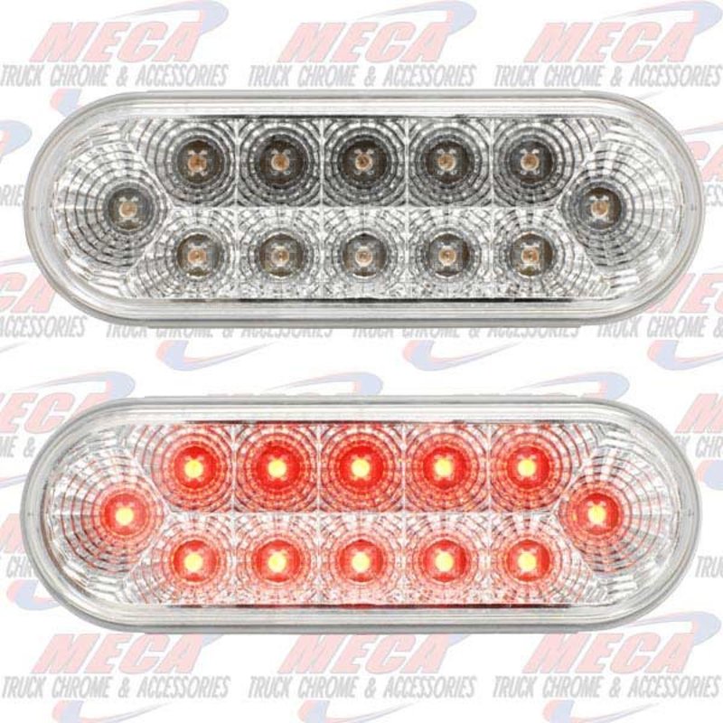 LED CLEAR RED OVAL W/ REFLECTORS