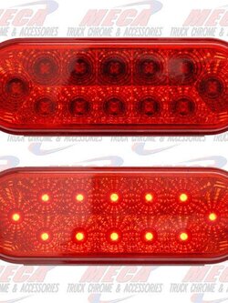 LED RED OVAL W/ REFLECTORS