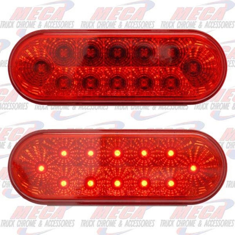 LED RED OVAL W/ REFLECTORS