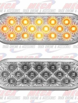 LED AMBER CLEAR OVAL W/ REFLECTORS 16 LED