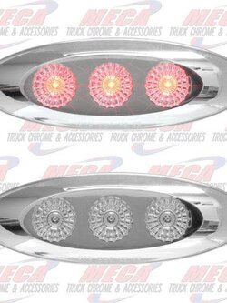 MARKER LT W/ 3 CLR RED LED REFLECTIVE DESIGN SLIM