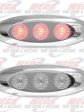 MARKER LT W/ 3 CLR RED LED REFLECTIVE DESIGN SLIM