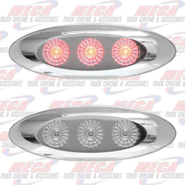 MARKER LT W/ 3 CLR RED LED REFLECTIVE DESIGN SLIM