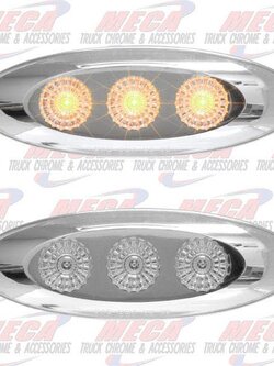 MARKER LT W/ 3 CLR AMB LED REFLECTIVE DESIGN SLIM