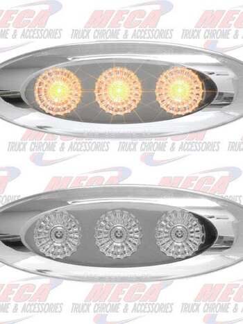 MARKER LT W/ 3 CLR AMB LED REFLECTIVE DESIGN SLIM