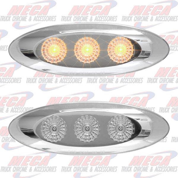 MARKER LT W/ 3 CLR AMB LED REFLECTIVE DESIGN SLIM