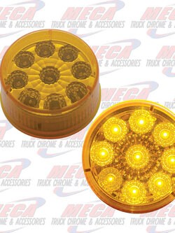 LED 2'' 9 DIODES AMBER REFLECTOR LENS MARKER LIGHT