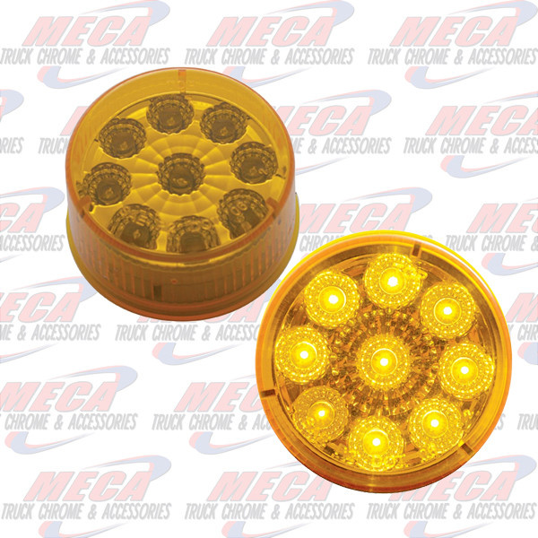 LED 2'' 9 DIODES AMBER REFLECTOR LENS MARKER LIGHT