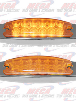PB STYLE LIGHT LED AMBER 2-6 ROWS W/ REFLECTORS