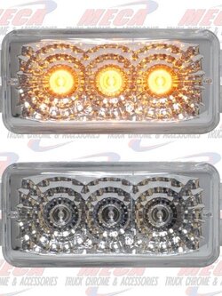 *** Discontinued *** LED SMALL DUALLY STYLE AMB W/ CLEAR REFLECTORS