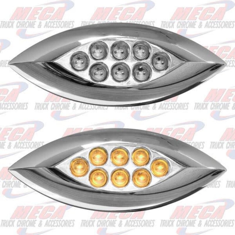 SIDE MARKER TURN CHROME LED AMBER NEW SERIES MINI
