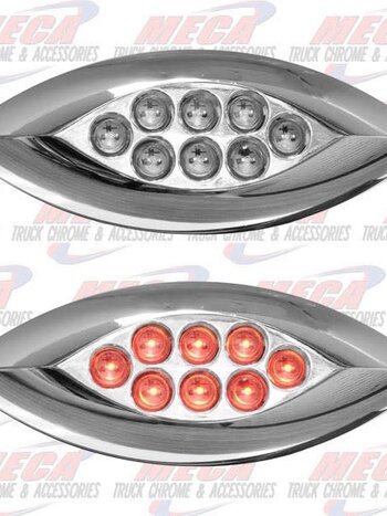 SIDE MARKER TURN CHROME LED RED NEW SERIES MINI
