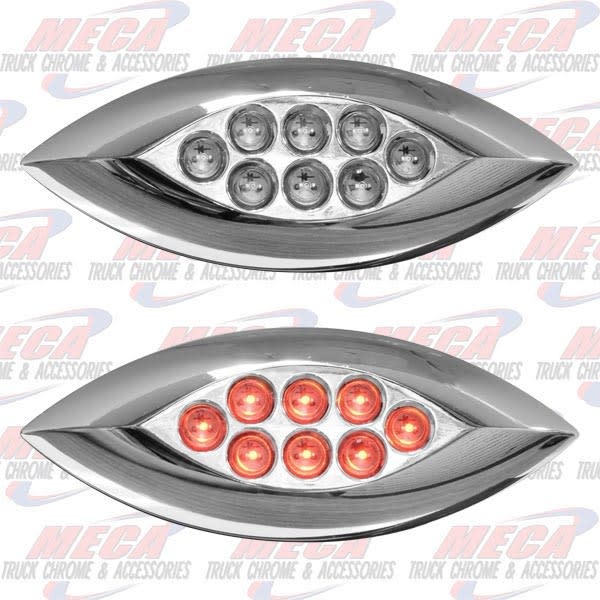 SIDE MARKER TURN CHROME LED RED NEW SERIES MINI
