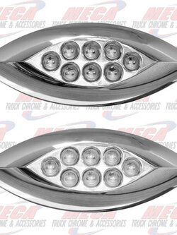SIDE MARKER TURN CHROME LED WHITE NEW SERIES MINI