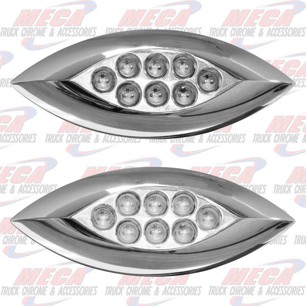 SIDE MARKER TURN CHROME LED WHITE NEW SERIES MINI