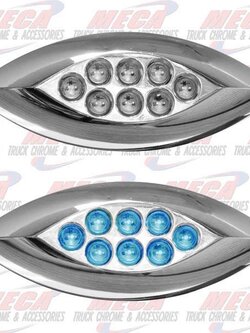SIDE MARKER TURN CHROME LED BLUE NEW SERIES MINI
