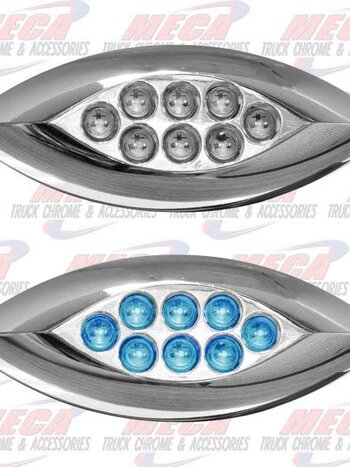 SIDE MARKER TURN CHROME LED BLUE NEW SERIES MINI
