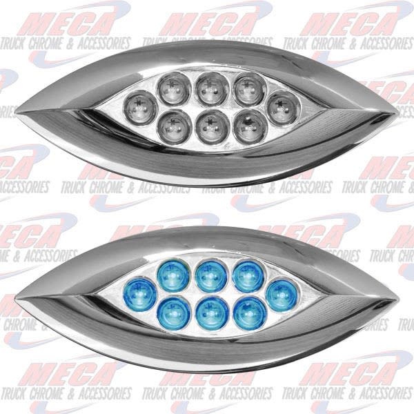 SIDE MARKER TURN CHROME LED BLUE NEW SERIES MINI