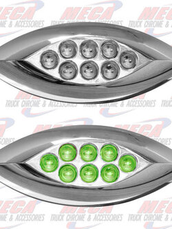 SIDE MARKER TURN CHROME LED GREEN NEW SERIES MINI