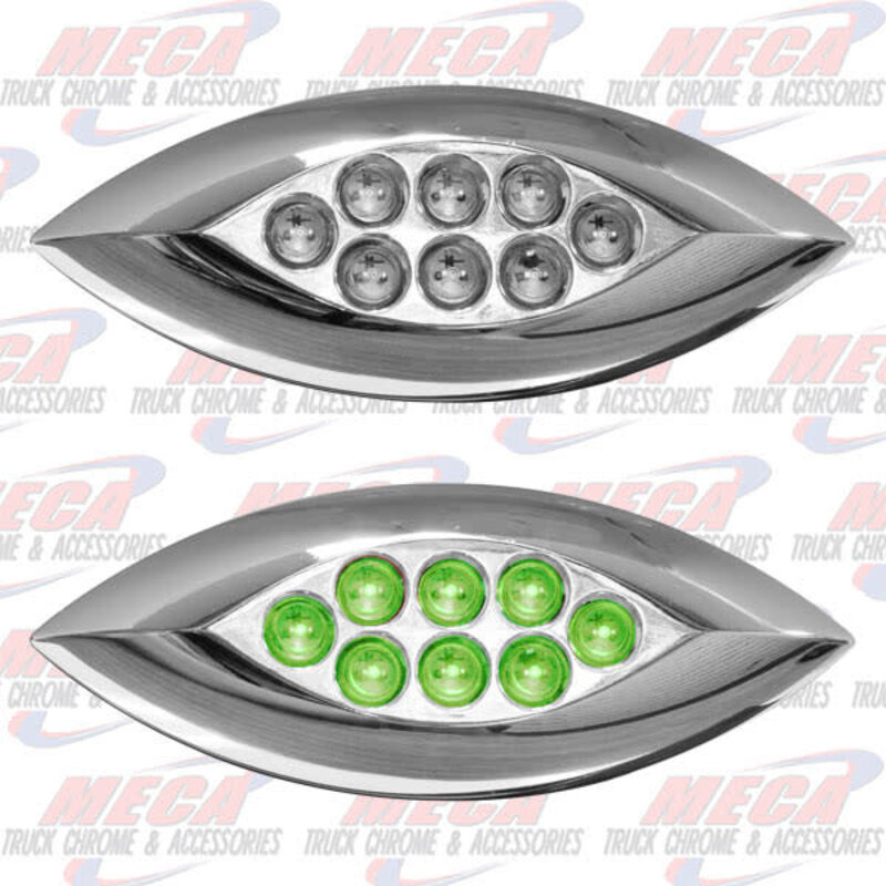 SIDE MARKER TURN CHROME LED GREEN NEW SERIES MINI