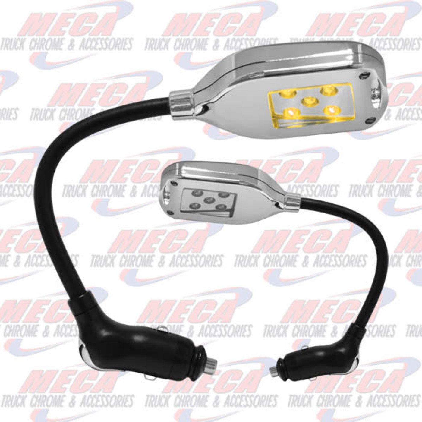 MAP LIGHT W/ 5 AMBER LEDS PLUGS INTO CIG LIGHTER Meca Truck Chrome