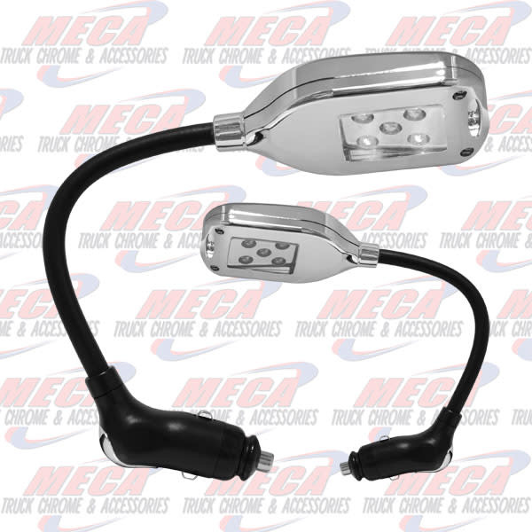 MAP LIGHT W/ 5 WHITE LEDS PLUGS INTO CIG LIGHTER - Meca Truck Chrome
